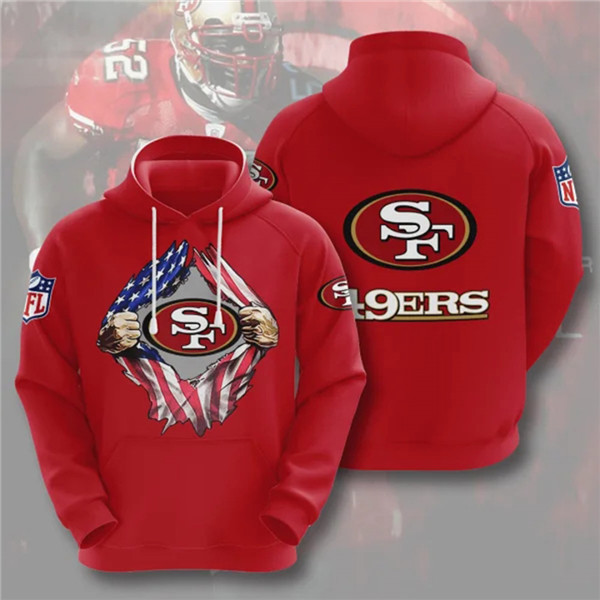 Men's San Francisco 49ers Red NFL 3D Trending T-Shirt Hoodie Men's San Francisco 49ers Red NFL 3D Trending T-Shirt Hoodie